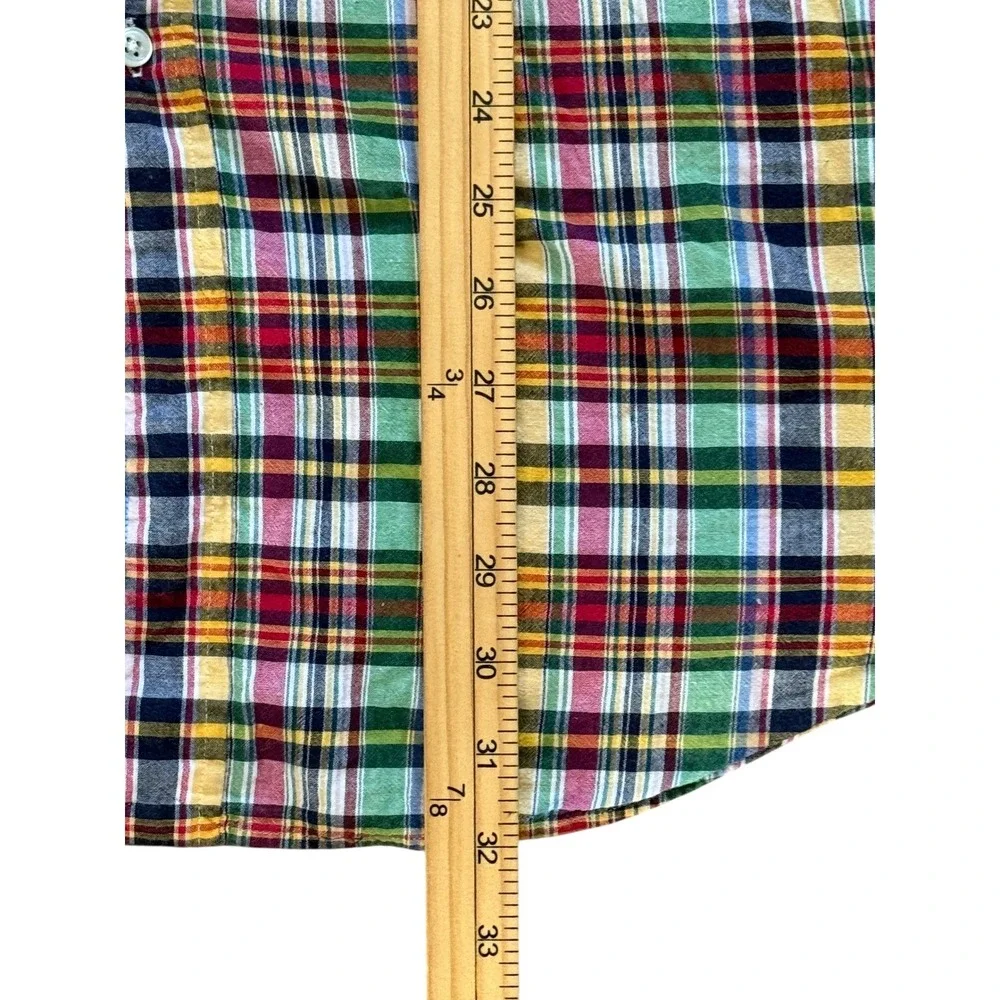 Polo Ralph Lauren Mens XL Blake Plaid Short Sleeve Button Down Shirt Multi Color